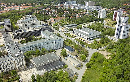 Luftbild Weinberg-Campus Südost (Foto: Maike Glöckner)
